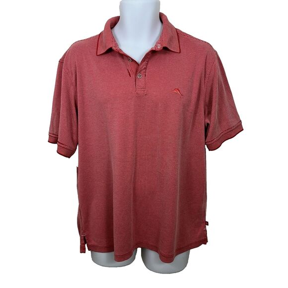 Tommy Bahama Other - Tommy Bahama Shirt Mens Large Red Short Sleeve Polo Collared Logo 3 Button Top J